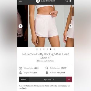 Strawberry milkshake hotty hots Lululemon